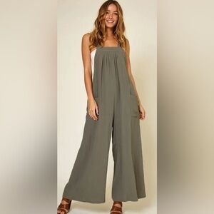 Ces Femme Olive Wide-Leg Jumpsuit